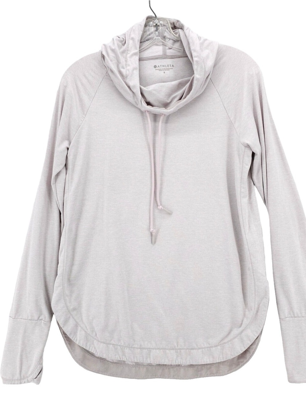 Athleta Uptempo Hoodie Sweatshirt Women's Light Grey Pullover Athleisure S tall